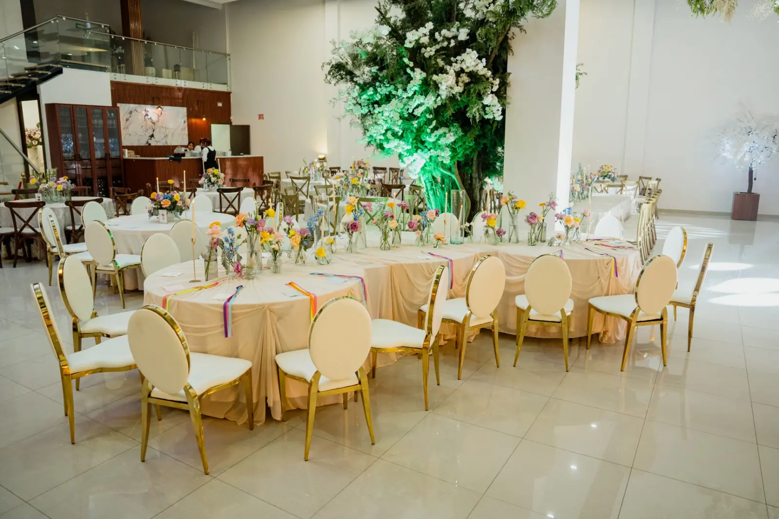Detalle de mesa para banquete nupcial en Lareta